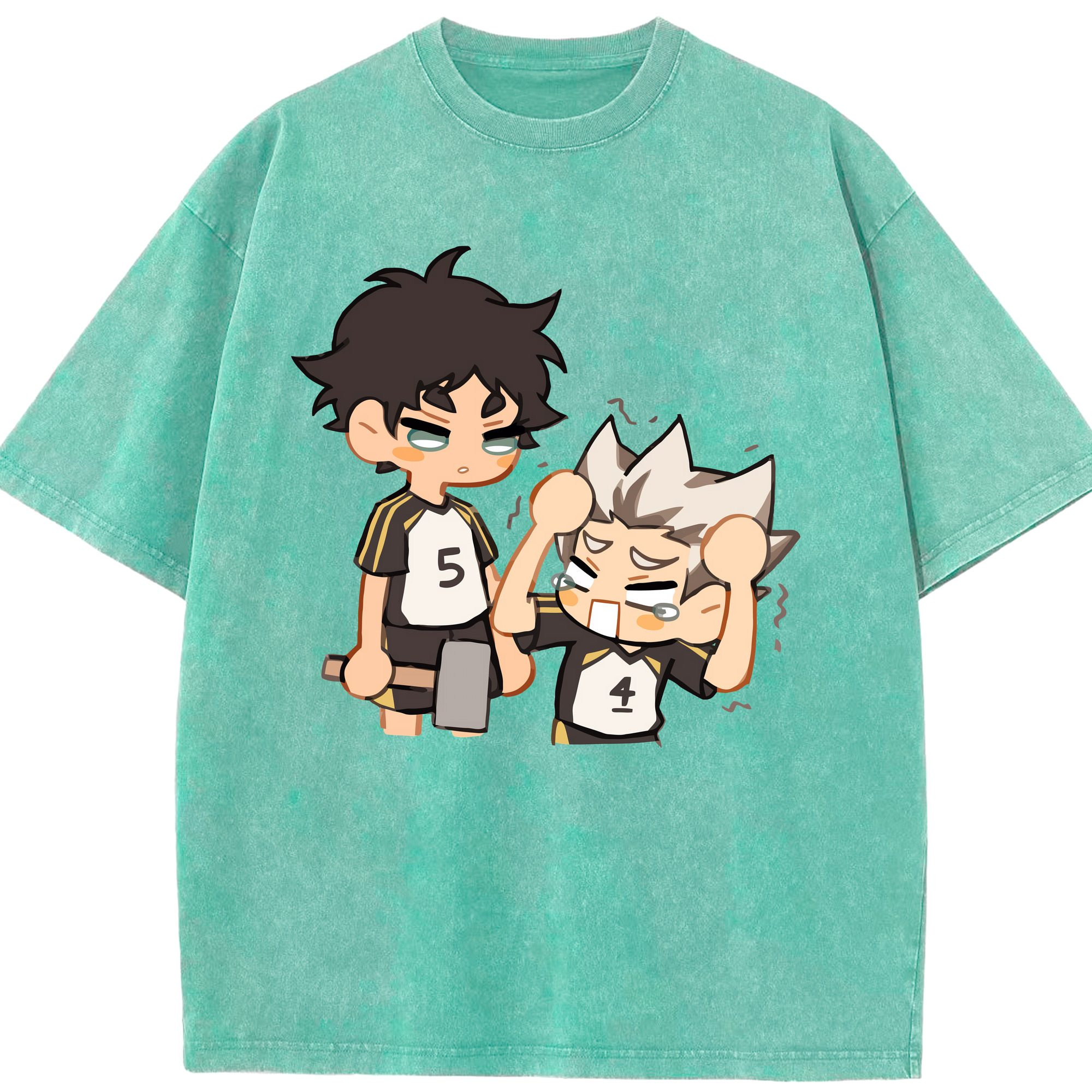 （画像用） ハイキュー!! Haikyu!! 綿100% ヴィンテージ風 半袖Tシャツ（フロントプリント）